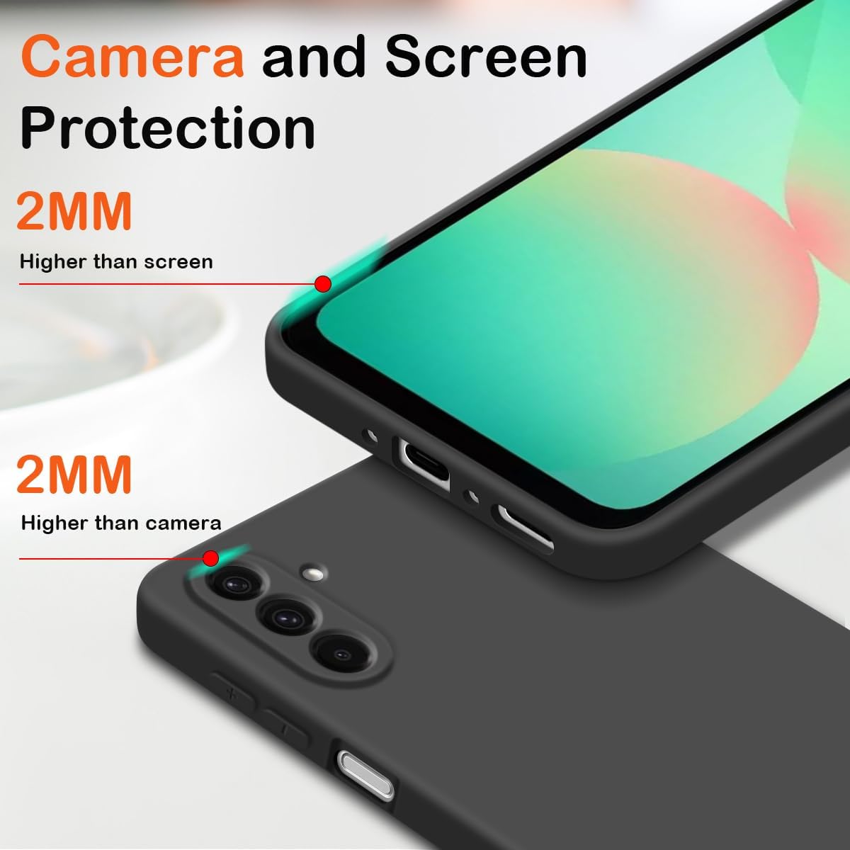 Husa pentru Samsung Galaxy A17 5G Liquid Silicone, subtire, captusita cu microfibra, anti amprenta, protectie camera foto - negru