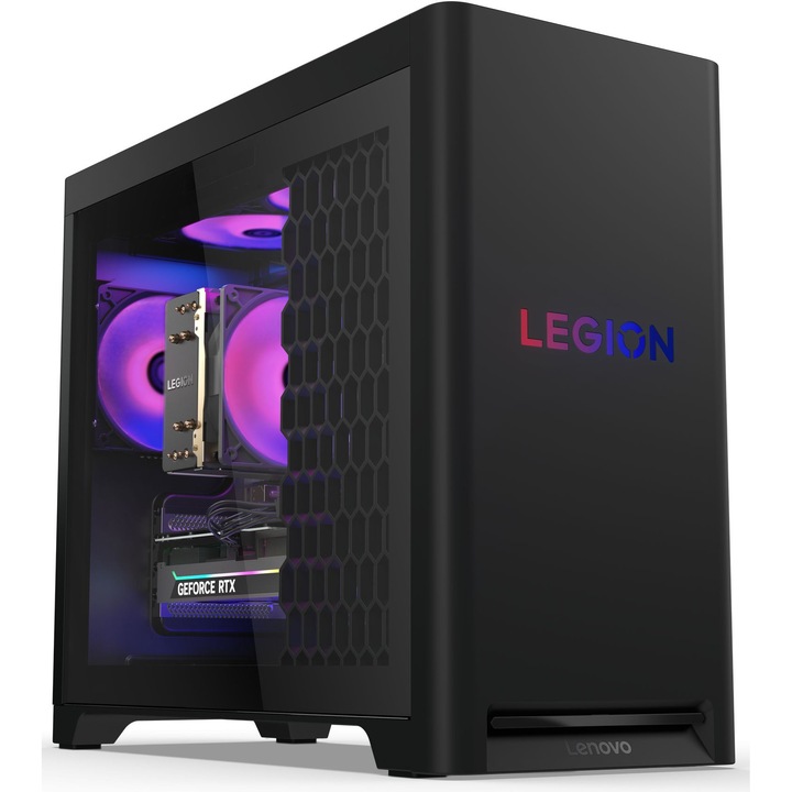 Настолен компютър Lenovo Legion T5 30AGB10 Tower, Процесор AMD Ryzen 7 7800X3D (4.2/5.0GHz, 69M), 32 GB, 1 TB SSD M.2 NVMe, NVIDIA RTX 5070 12GB GDDR7, Free DOS