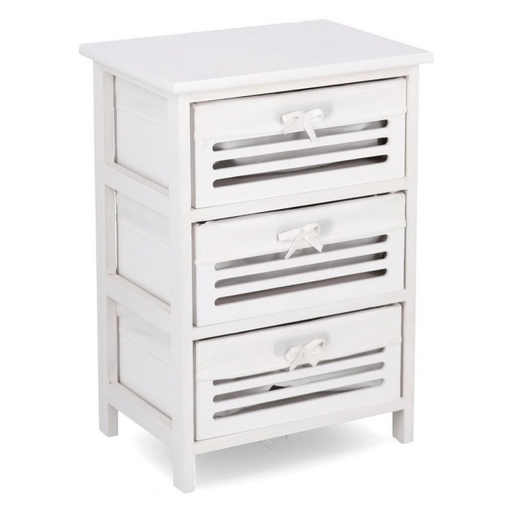 Fehér fa fiókos szekrény Leny 40x29x58h