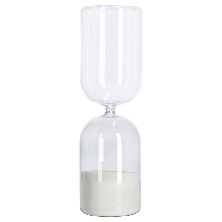 Clepsidra decorativa sticla nisip alb Kronos Ø9x29, 6h