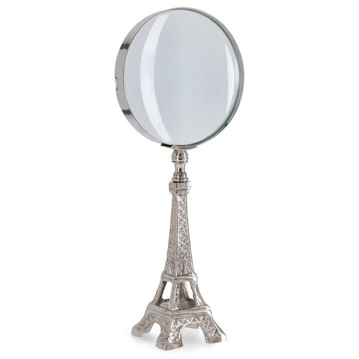 Lupa decorativa metal argintiu Adventure 12, 5x7x31h