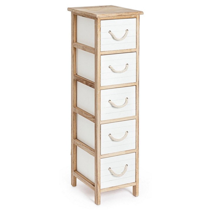 Komód fa fehér barna Yvette 26x32x98h