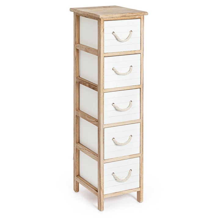 Comoda lemn alb maro Yvette 26x32x98h