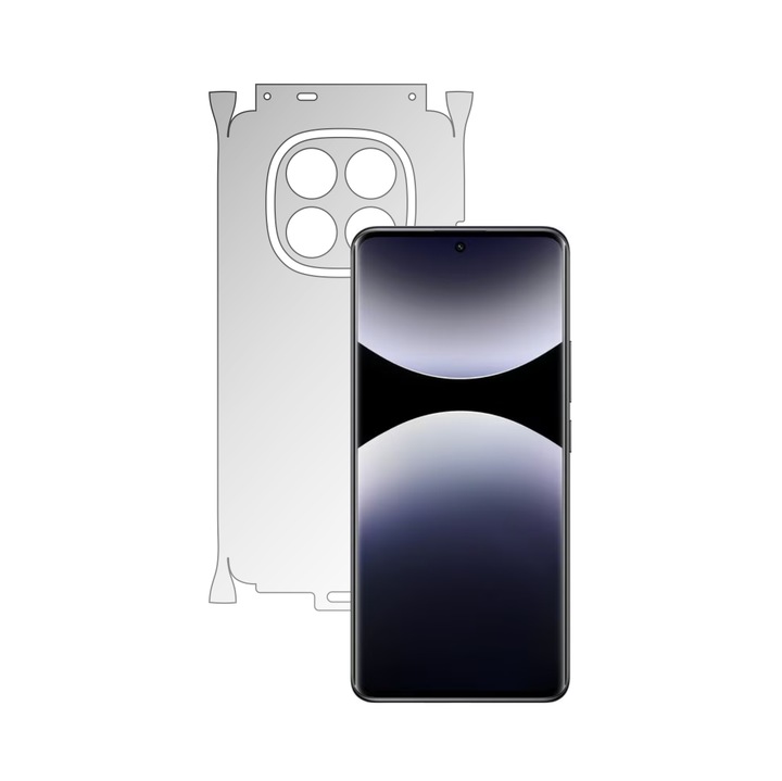 Folie Protectie Spate iSkinz pentru Xiaomi Redmi Note 14 Pro - Invisible Skinz HD, 360 Cut, Ultra-Clear pentru Carcasa Spate si Laterale, Skin Adeziv Transparent