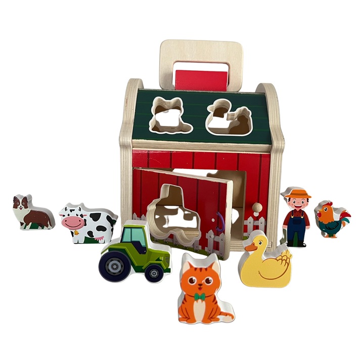 Игра за сортиране с дървени фигурки – Ферма на животните