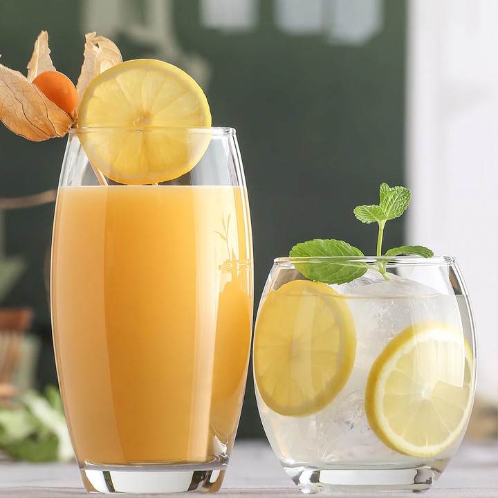 Set 12 pahare LAV Empire, sticlă clară, 405 ml și 510 ml, compatibile cu mașina de spălat vase