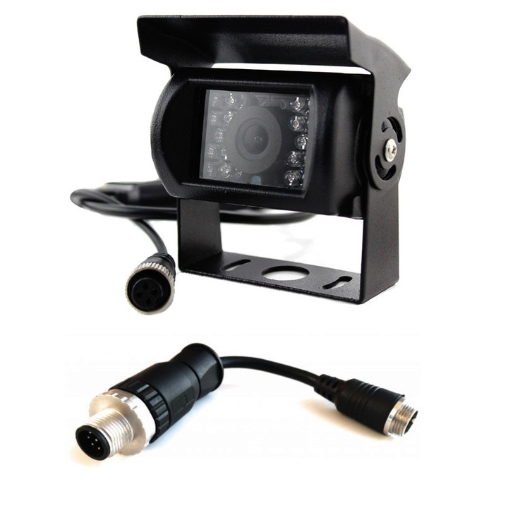 Camera de marsarier expert PRO cu adaptor ISOBUS, 18 diode IR, 120° unghi, IP67, 12V