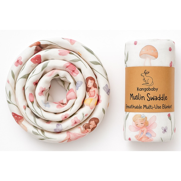 Muszlin takaró, 70% bambusz és 30% pamut, többszínű, 120x110cm