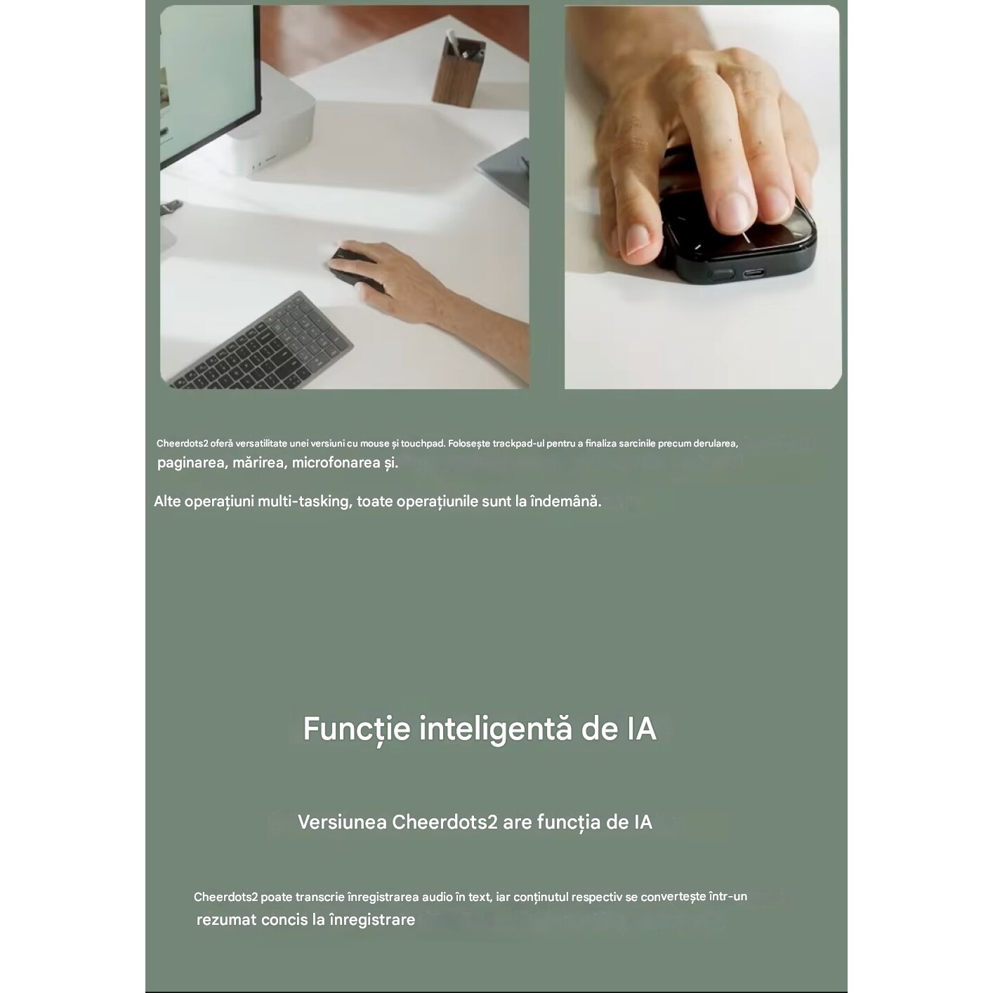 Mouse Inteligent Wireless 5-in-1 RAPAZ, Touchpad Magnetic Detasabil ...