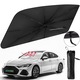 Parasolar Auto tip Umbrela Retractabila, Protectie Solara UV pentru parbriz masina, Pliabila si Usor de Utilizat, Cu Husa Eleganta, Universala pentru Parbriz Masina, 140x79 cm