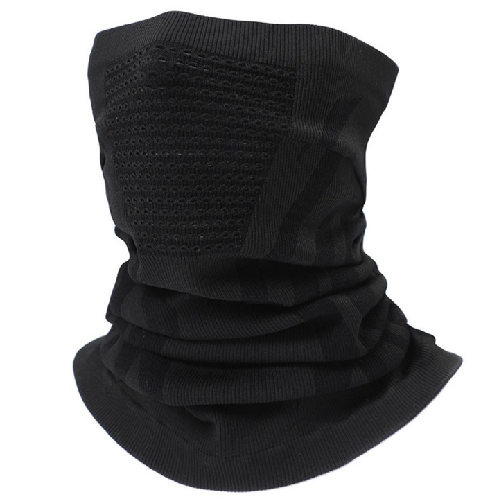 Bandana Cagula, Respirabila cu Pori de Aerisire, Universala, Ventilatie pe Caile Respiratorii, Ultra Elastica, Negru