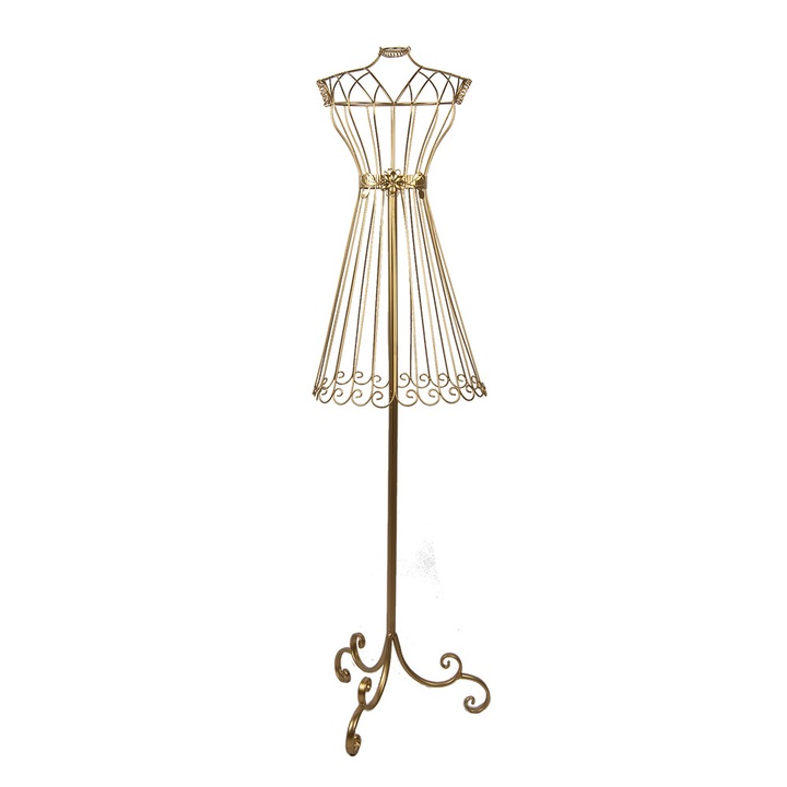 Manechin decorativ metal auriu 42x36x142 cm