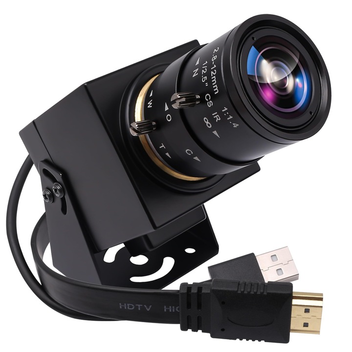 Svpro 4K webkamera, USB, HDMI, kézi zoom, CS-bajonettes objektív 2,8-12mm