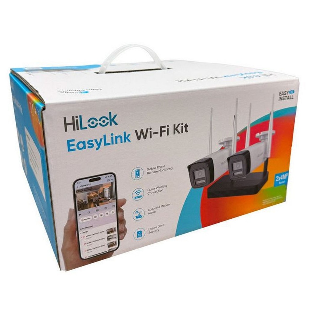 Kit supraveghere IP wireless HiLook EasyLink IKS-2044BH-PH/W, 2