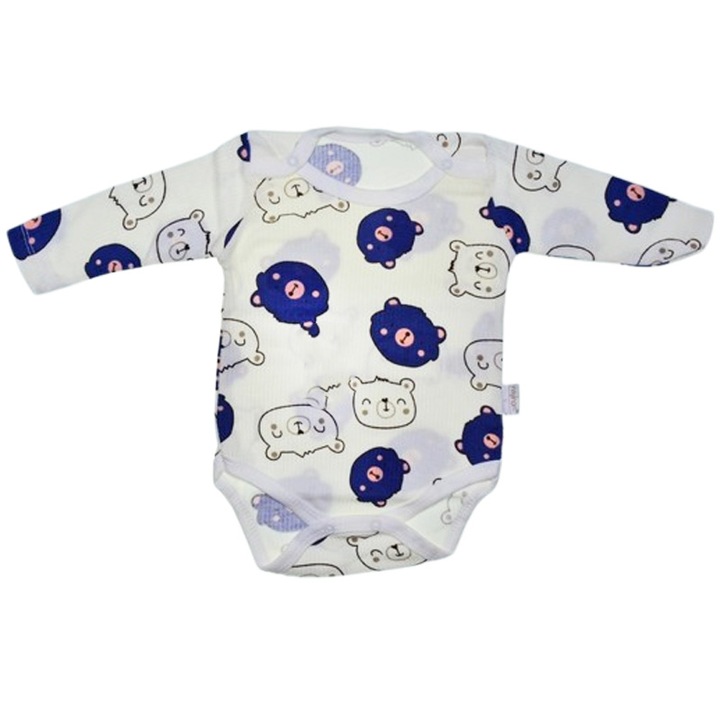 Hosszú ujjú body fiúknak Mini Junior 2802A, Fehér 121991