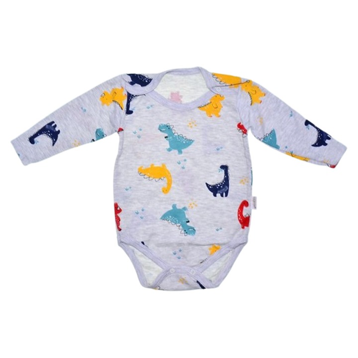 Body cu maneca lunga, pentru baieti, Mini Junior BD2910G2, Gri 122045