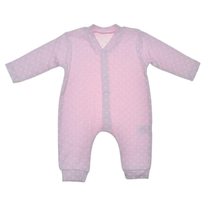 Salopeta cu maneca lunga, pentru fete, Mini Junior 100084R, Roz 122056