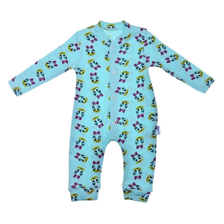 Salopeta cu maneca lunga, pentru fete, Mini Junior 100026T, Turcoaz 122068