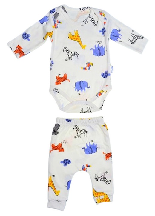 Compleu din 2 piese, body si pantaloni, pentru baieti, Mini Junior 50026C2, Crem 122080