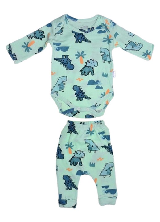 Compleu din 2 piese, body si pantaloni, pentru baieti, Mini Junior 50026V, Verde 122086