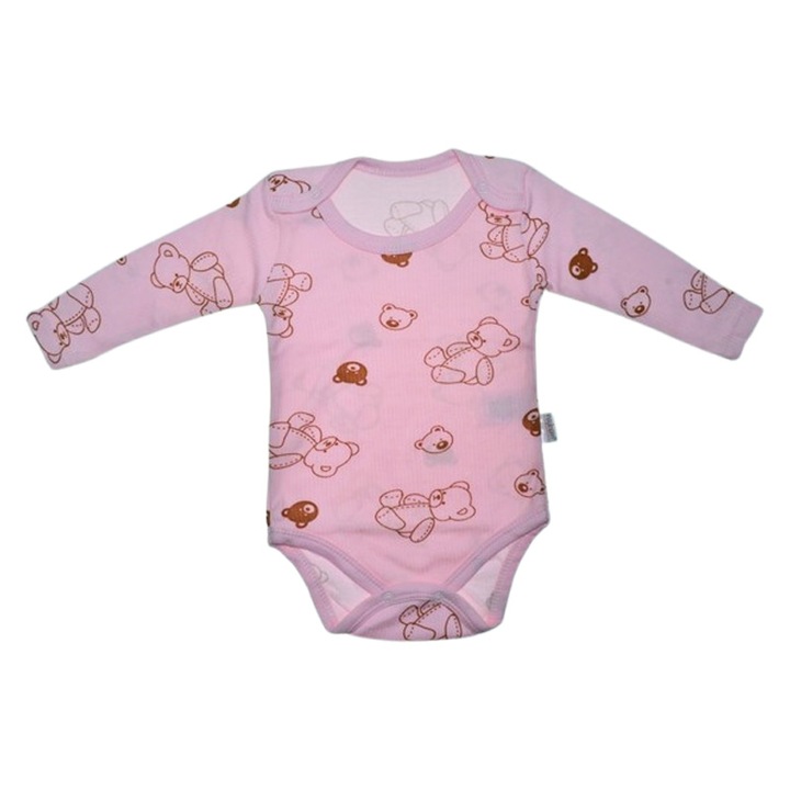 Body cu maneca lunga, pentru fete, Mini Junior 2802R, Roz 122008