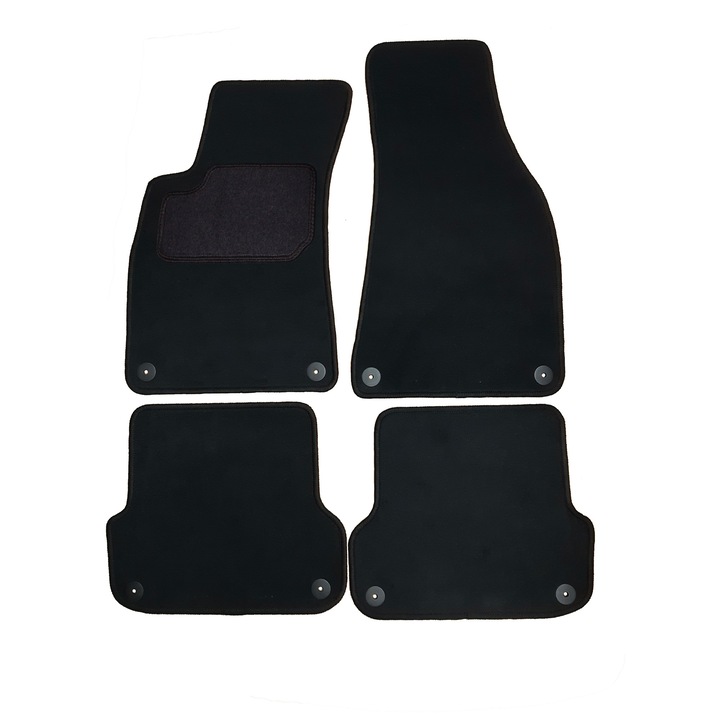 Set 4 covorase velur, Audi, A4 B6/B7, Negru, 2001-2009