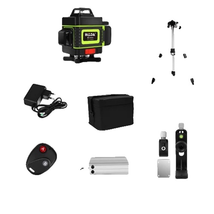 Önszintező lézeres szintező, 5 darabos készlet, sokoldalúan felhasználható, 23,50x21,00x26,00cm