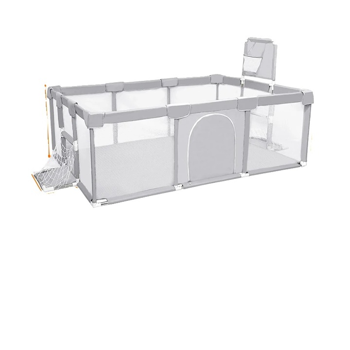 Tarc copii, Baby Playpen, zona de joaca cu piscina cu bile, 108x124x124cm, gri