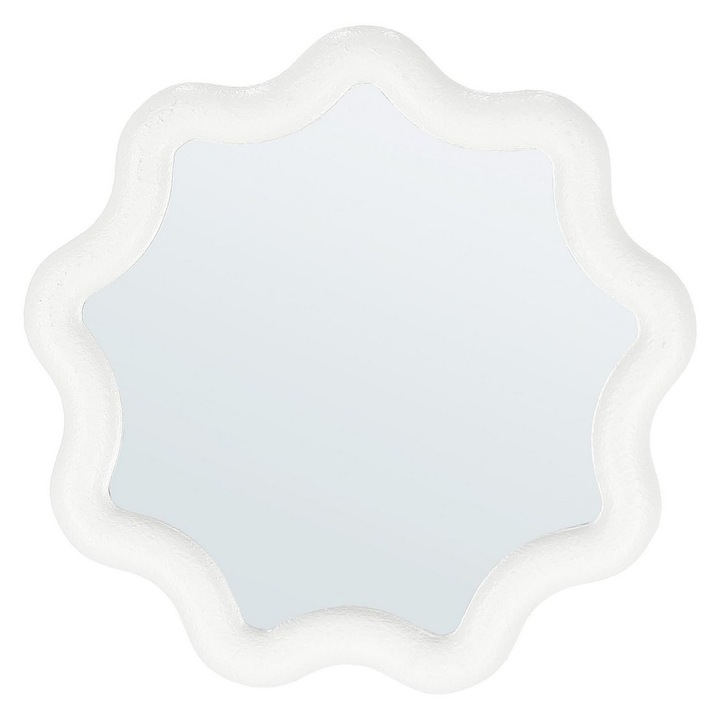 Oglindă perete Bizzotto Creamy alb 36x2x36cm, stil boem, colecție Home deco