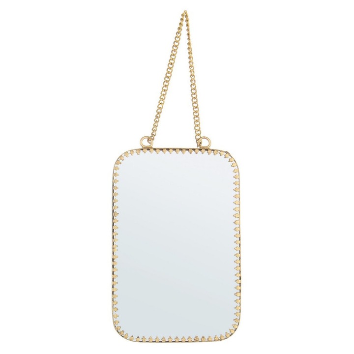 Oglinda perete metal auriu Lacey 10x16,5 cm