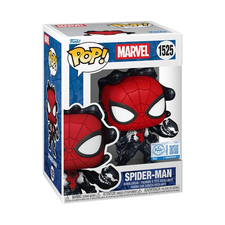 Funko POP! Marvel: Spider-Man (Symbiote) #1525, детайли за Venom, подвижна глава, многоцветна