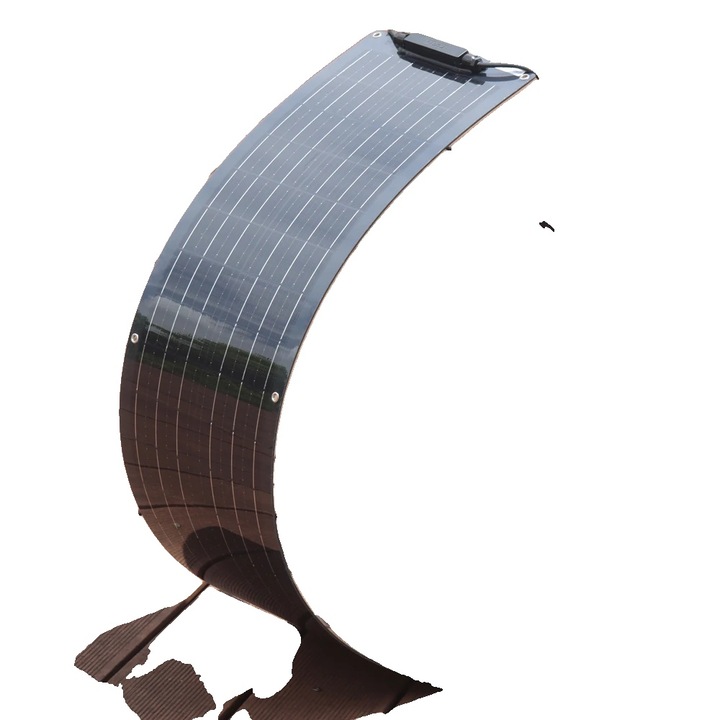 Panou solar 50W, semi-flexibil, eficienta ridicata, negru, 1025x250x3mm