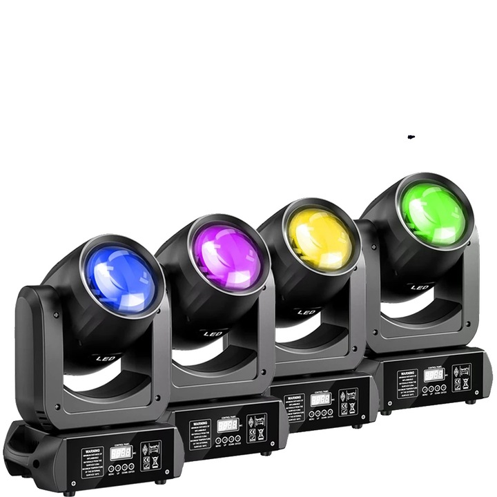 Echipamente de lumini, cap mobil, efecte multicolore, set 4 bucati, dimensiuni compacte, alimentare AC