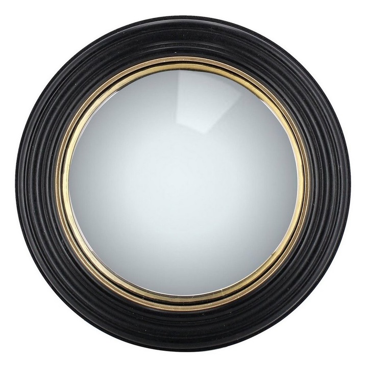 Dudhi fekete arany mangófa falitükör Ø28x2 cm