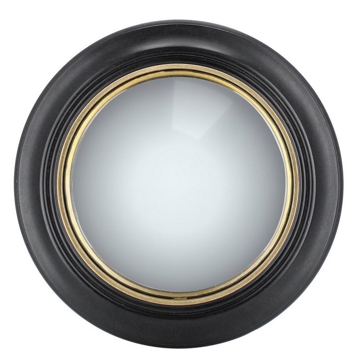 Dudhi fekete arany mangófa falitükör Ø32x2 cm