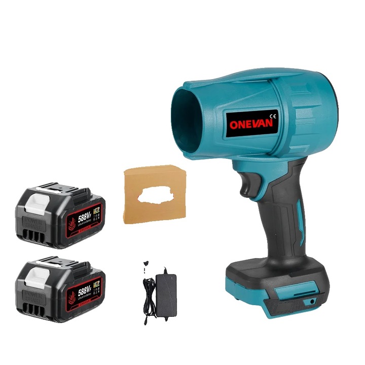 Suflanta electrica turbo, 2000W, viteza vant 200 m/s, set 2 baterii 588VF