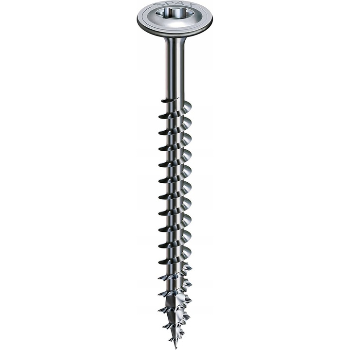 Set suruburi T-STAR plus T40, SPAX, 8x50mm, 4CUT, tratat, acoperit cu plastic