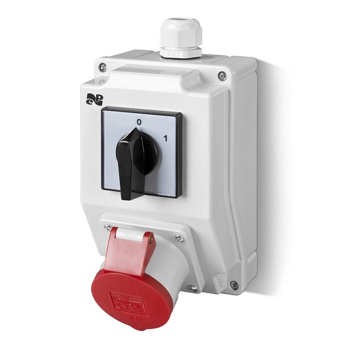 Set instalare priza 32A 5P Elektro-Plast, rosu, IP44, 400V