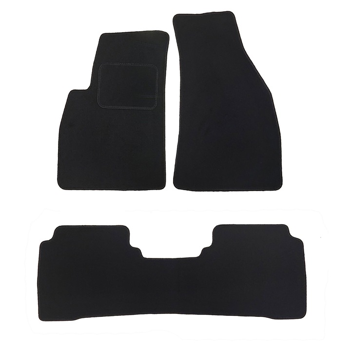 Set covorase catifea, Hyundai, Santa Fe I, 2001-2006, 3 bucati, negre, material catifea, dedicate modelului