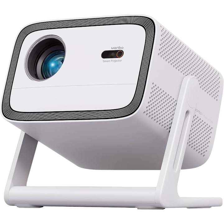 Videoproiector Xiaomi Wanbo Vali 1, 1080P, 900 ANSI lumeni, 12W, Wi-Fi, Android TV 11 Netflix Ready, HDMI, USB, AUX Alb