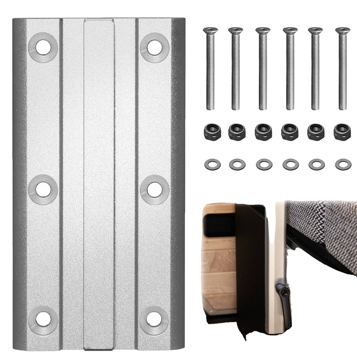 Крака за маса, регулируем дизайн, въртене на 360 градуса, основа с шест отвора, сребристо