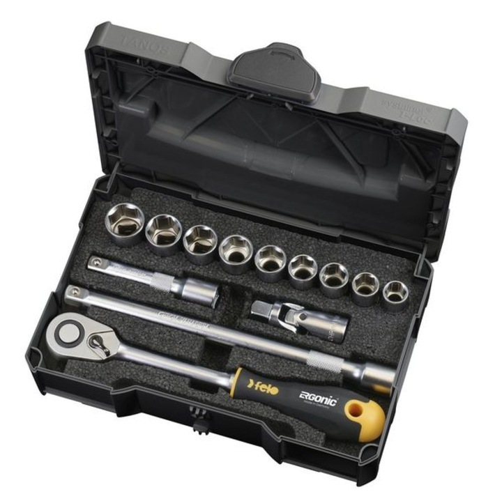Set unelte 1/2'' FELO ergonomic 12 piese + cheie cu clichet