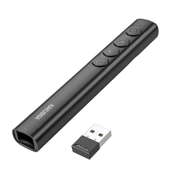 Лазерна показалка за презентации, KSC-1488, USB безжична 2.4G, черна