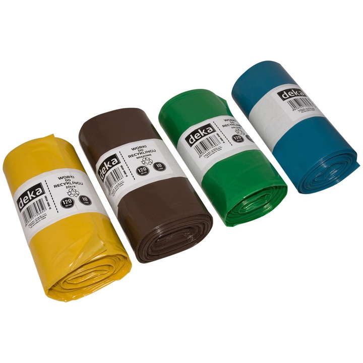 Торби за отпадъци, DEKA, комплект 120л, многоцветни