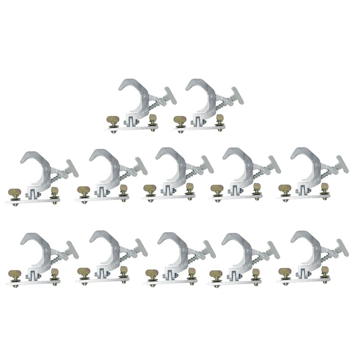 Színpadi lámpahorog-készlet, alumínium szerkezet, nagy teherbírású, 6 pár, csőátmérő 42-61 mm