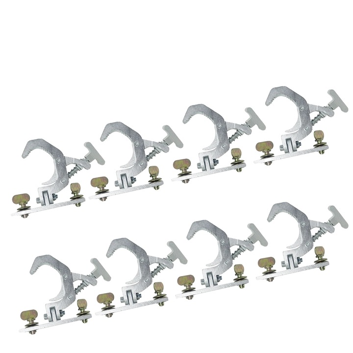 Кука за сценично осветление, алуминиева конструкция, висока товароносимост, комплект от четири чифта, диаметър на тръбата 42-61 мм