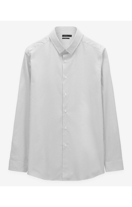 Camasa slim fit VISTULA, cu micro-model, bumbac, alb