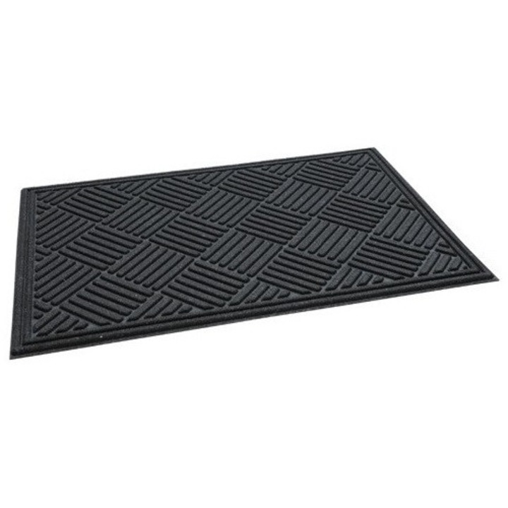 Bejárati szőnyegek, UN, ECO RIB - CROSSATCH, 60x90cm, fekete