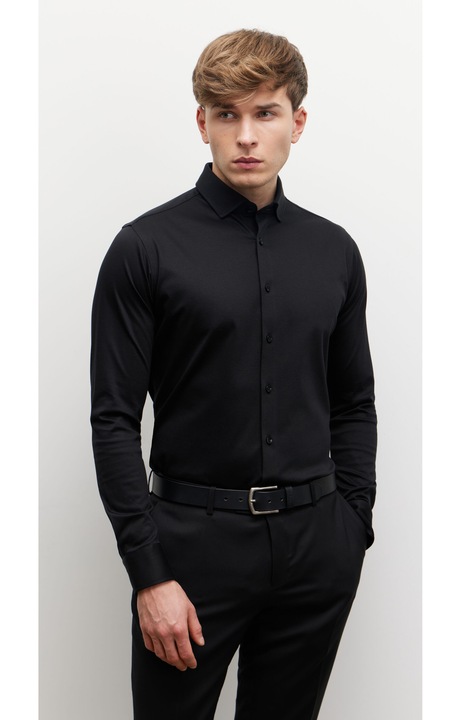 Camasa cu maneca lunga pentru barbati, VISTULA, slim fit, bumbac, negru, L INTL