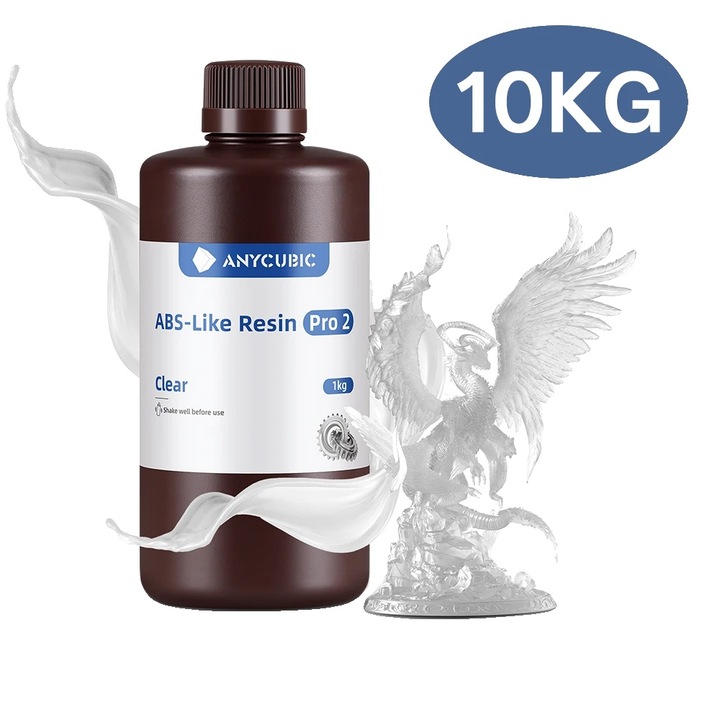 3D gyanta, 10 kg, átlátszó, LCD és DLP nyomtatókhoz